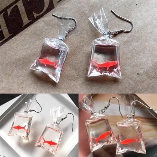 2pcs Koi Fish Water Bag Dangle Earrings For Women New Trendy Girls Anti Allergy Graceful Joker Eardrop Party Gift
