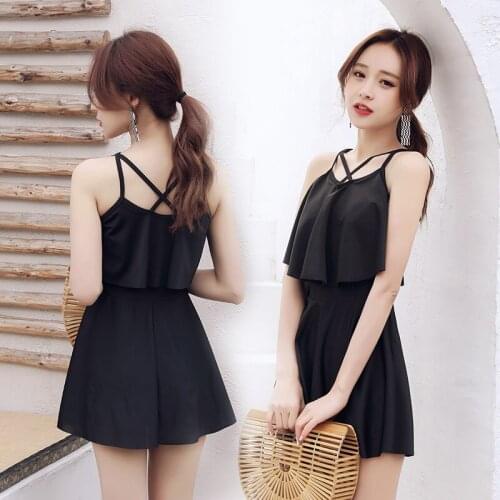 2021 New Korean Sexy One Piece Swimsuit Women Swimwear Push Up Bathing Suit Female Swimming Suit Beachwear Beach Swimskirt