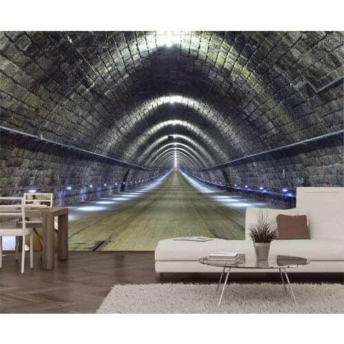 Beibehang Custom mural 3d photo wallpaper 3d papel de parede extension space wallpaper time tunnel restaurant background murals