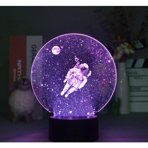 3d Lamp Night Light for Kids 16 Colors Changing Lights Illusion Astronaut Bedside Lamp Bedroom Decor Gifts for Boys and Girl