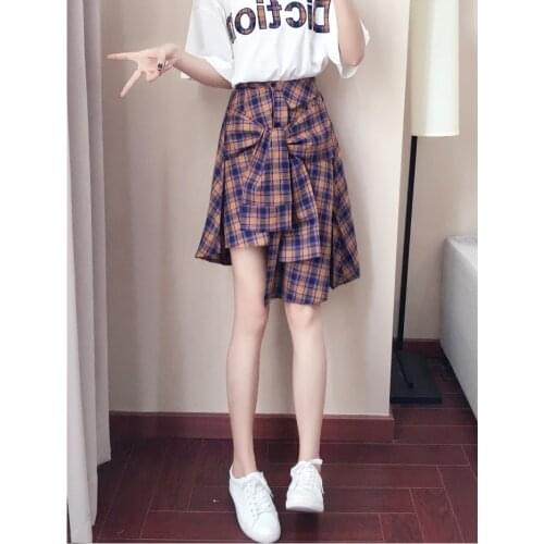 636 2018 summer fashion go out to breast-feed the mother show thin plaid skirt dress suit dress summer dress two-piece suit