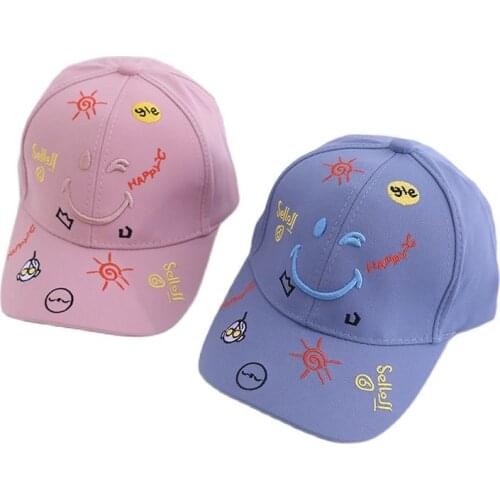 Doitbest Snapback Cap Kid Boys Girls Baseball Caps Hip Hop Cap Graffiti smiley Summer sun hat Children Hats Kids Sunscreen Hat