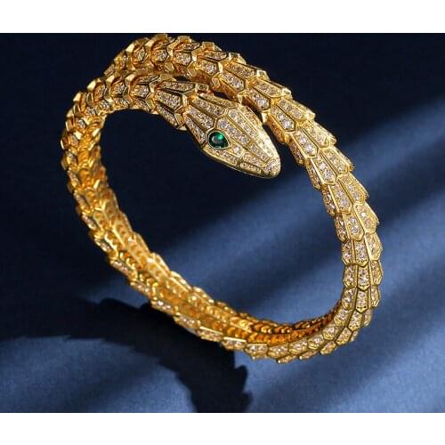 Cross-border snake bracelet personality retro micro-studded snake bracelet