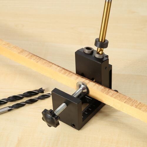 Woodworking 9.5mm oblique hole puncher three-in-one combination hole opener aluminum alloy hole locator set