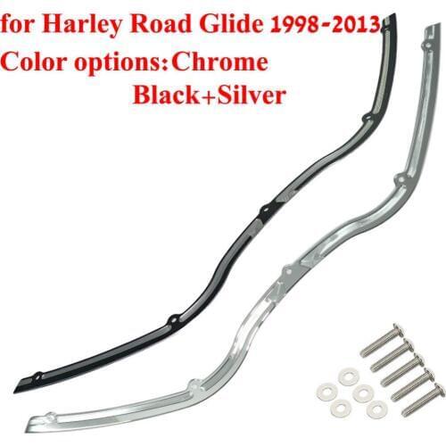 Chrome Black Wind sreen Windshield Trim For Harley Road Glide FLTR FLTRX 1998-2013 2012 2011 2010 2009 2008 2007 2006