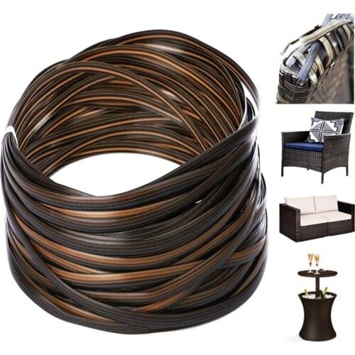 Coffee Gradient Flat Synthetic Rattan Repair Material Plastic Rattan Wicker Repair Kit for Knit and Chair Table Furniture Repair