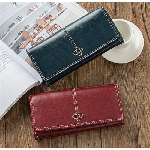 Leather Women Long Purse Female Clutches Money Wallets Handbag Handy Passport Walet For Cell Phone Card Holder