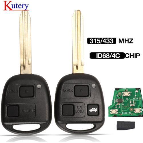 Kutery Vehicle Remote Key Inner Internal Core Assembly for Toyota Camry Prado Corolla Frequency 315MHz or 433MHz