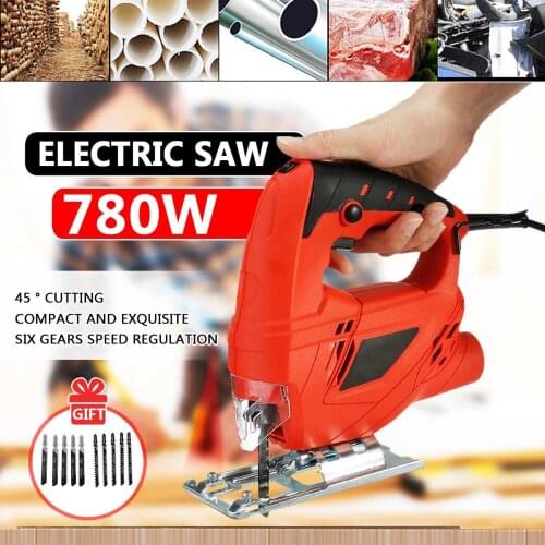 780W Jig Saw with 10 Saw Blades Variable Speeds Multifunctional Electric Saws for Woodworking Jigsaw Power Tool