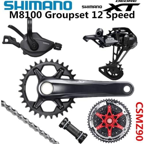 SHIMANO DEORE XT M8100 Groupset 32T 34T 36T 170 175mm Crankset Mountain Bike Groupset 1x12-Speed CSMZ90 M8100 Rear Derailleur
