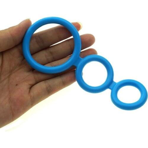 Soft Silicone Delay Ejaculation Penis Rings Cock Rings Male Adult Sex Toys Three Cock Cages Triple Penis Rings Chastity Product