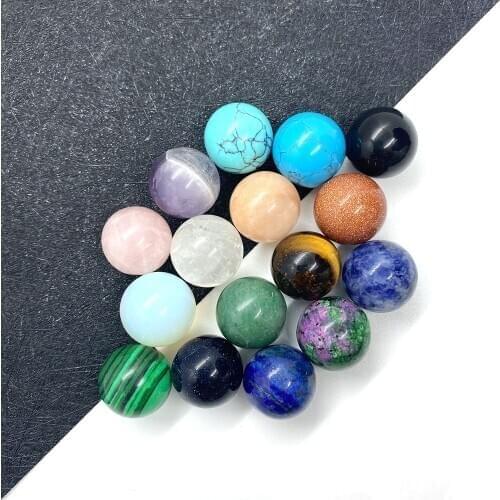 Natural Stone Non-porous Round Beads 16mm Amethyst Tiger Eye Fashion Jewelry Accessories for DIY Production Necklace Bracelet