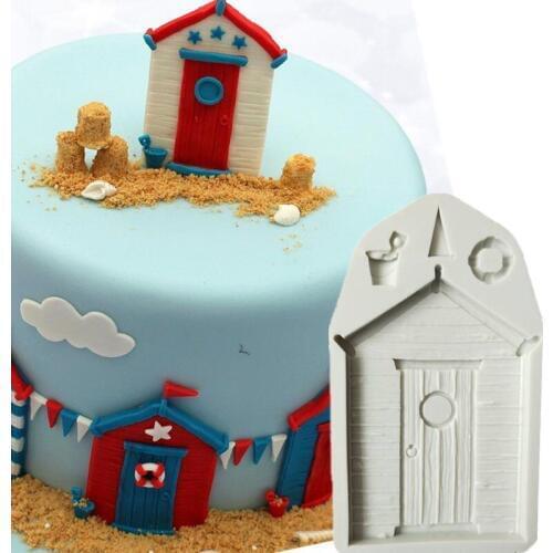 New wooden house liquid silicone mold DIY chocolate fondant cake decoration mold baking tools L154