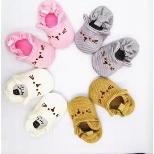 Adorable Knit Crib Shoes express Cartoon Anti - slip Prewalker Baby Slippers Infant Slippers Toddler Baby Boy Girl J0622