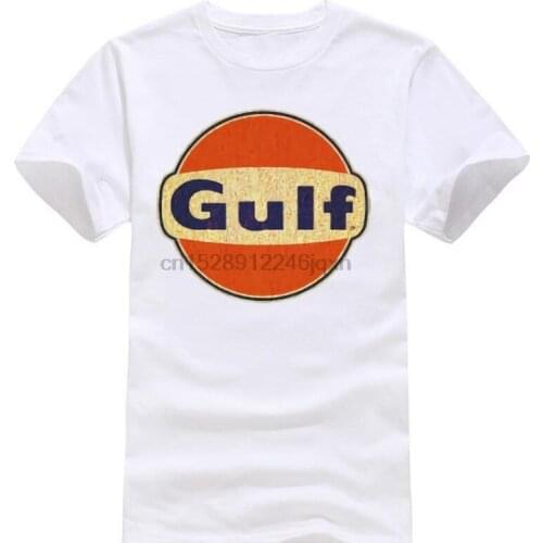 Limited Gulf Oil Rusty Vintage Distress Logo Design Black T Shirt Size Male Teeshirt Summer Top Tees Man Brand Tee Shirt Light