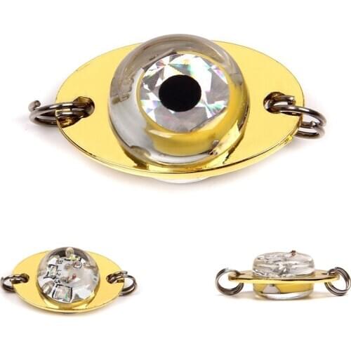 1pc 3.8g Mini LED Lure Enhancern Underwater Oval Eye Fishing Lamp Bait Fishing Glow Metal Casting Jig For Bass Squid Ribbonfish