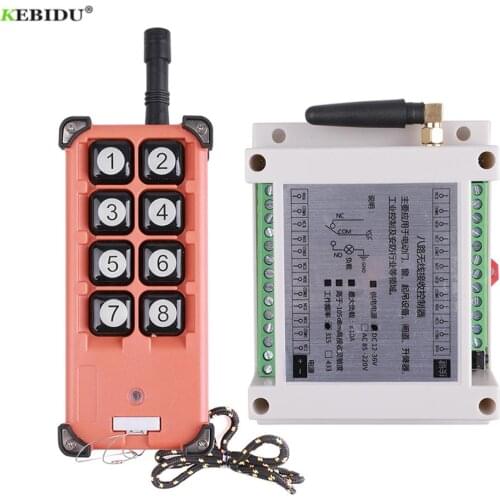 Kebidu 500m-2000m Wireless Universal Remote Control DC12V 24V 36V 8CH RF Transmitter And 433 MHz Receiver For Door/garage/Pump
