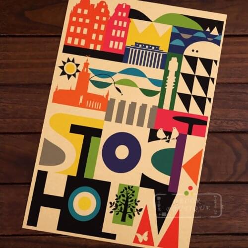 Sweden Stockholm Elements Travel Color Beauty Nordic Scandinavia Canvas Poster DIY Wall Stickers Posters Home Decor Gift