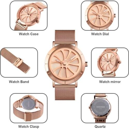SKMEI Fashion Watch Men Style Quartz Wristwatch Personality Design Simple Stainless Steel 3Bar Waterproof Luminous Montre Homme