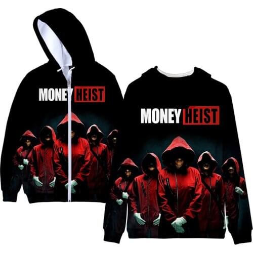 New Hip Hop Zip Sweatshirt Hoodies Mens Womens Hooded Clothing Paper House Top Long Sleeve 3D Casual Zipper Fashion Sportswear