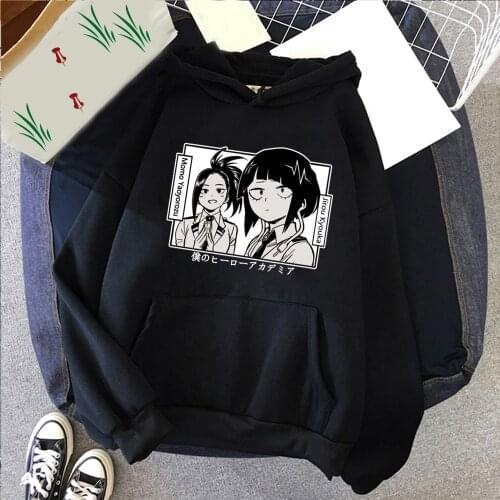 My Hero Academia Anime Hoodies Funny Cartoon Character Kawaii Momo Yaoyorozu Jirou Kyouka Friends Unisex Harajuku Sweatshirts