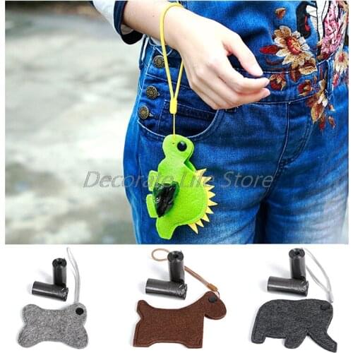Pet Outdoor Poop Bag Holder Cute Animal Shape Dog Waste Bags