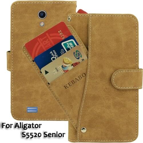 Vintage Leather Wallet Aligator S5520 Senior Case 5.5" Flip Luxury Card Slots Cover Magnet Phone Protective Cases Bags