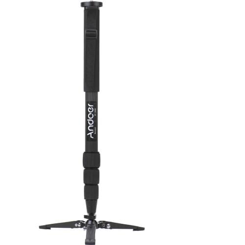 Andoer TP-340C High Quality Portable Carbon Fiber Camera Monopod 34mm Larger Pipe Diameter with Three-Legged Supporting Stand