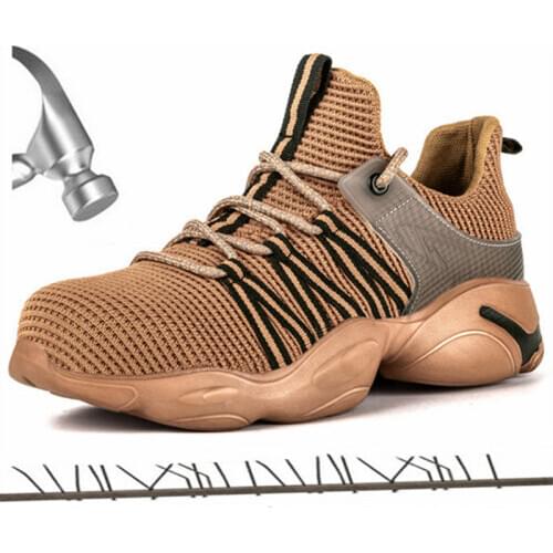 Unisex Breathable Steel Head Work Safety Shoes Protective Boots Retro Designer Thick-soled Fashion Indestructible Mens Shoes