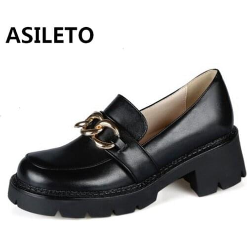 ASILETO Spring Shoes Female British Style 2021 New Thick-soled College Style Casual Fashion Shoes Girls Platform Thick heel
