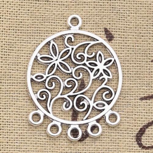 10pcs Charms Native Dream Catcher Connector 35x26mm Antique Silver Color Plated Pendants Making DIY Handmade Tibetan Jewelry
