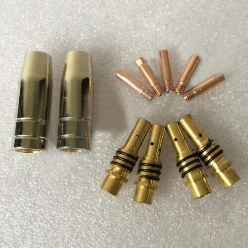11pcs/set New MIG Welding Welder Torch Nozzles Contact Tip 0.035 Gas Diffuser Set