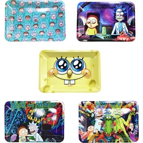 18x12.5cm Metal Rolling Tray Hand Cigarette Paper Roller Plate Herb Tobacco Pipe Smoking Accessories Leak Proof Magnetic Lid Set