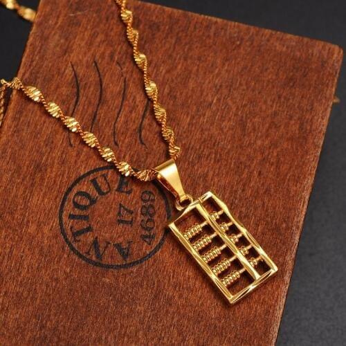 2017 Hot Sale Women Necklace Gold Necklace Abacus Pendant with Necklace girl friend gift cute women jewelry