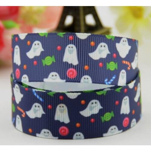 22mm 25mm 38mm 75mm Ruban satin Halloween haunted Cartoon Character printed Grosgrain Ribbon party decoration 10 Yards X-01052