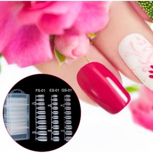 300Pcs/Box Ultra Thin Clear Half Cover Acrylic Plastic False Nail Tips ABS Material Fake Nail Tips DIY Nail Art Tools