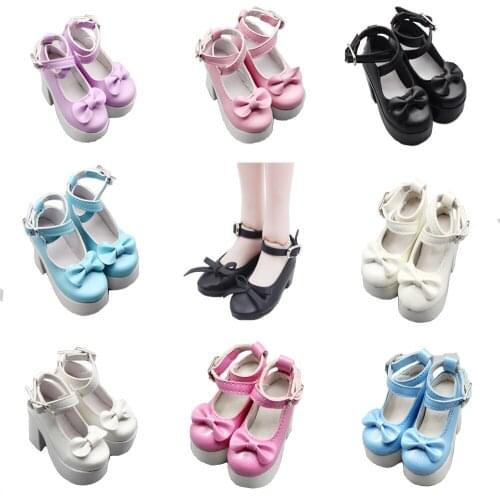 4 Colors 1 Pair Fashion PU High Heels Shoes for 1/3 BJD Dolls and 60cm BJD Girl Dolls Toys Shoes Accessories Gift for Kids