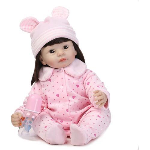 55CM Silicone Baby Reborn Dolls Kids Simulation Dolls Toys Alive Baby Doll Birthday Gifts Christmas Toys Sleeping Shower Dolls
