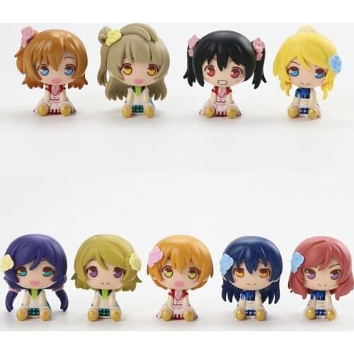 9pcs/Set Love Live! The School Idol Project Action Figure Q Nozomi Tojo Honoka Kousaka Maki Nishikino Ellie Sonoda Umi Model Toy