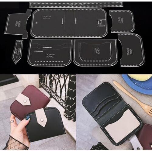 DQB-26 Short Wallet Acrylic Template Wallet Leather Pattern Acrylic Leather Pattern Leather Templates for Bags