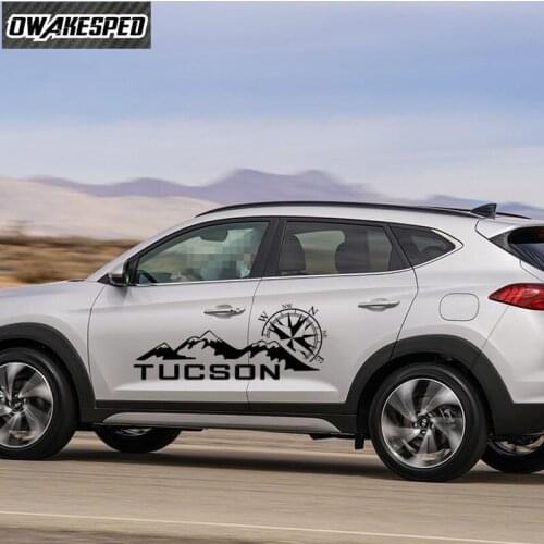 Both Side Car Sticker Compass Mountain Graphics Vinyl Decals Auto Body Door Stripes For Hunydai Tucson