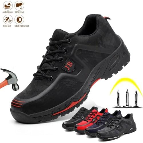 Breathable Men Safety Work Shoes Steel Toe Cap Anti-smashing Indestructible Puncture-Proof Boot Outdoor Protective Sneake