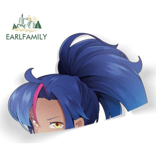 EARLFAMILY 13cm x 8.7cm Cartoon Anime ZOEY Peeker Car Sticker Graffiti Peeking Motorcycle Car Window Decal JDM Car Styling
