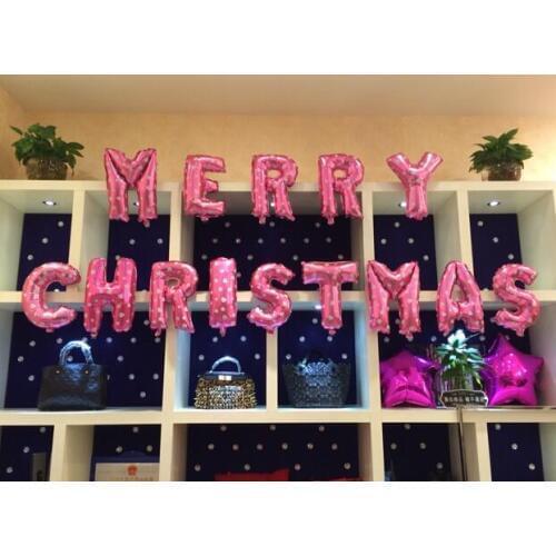 16inch 40cm pink dots shiny capital letter metallic foil mylar helium Balloons for Birthday wedding Party Decoration