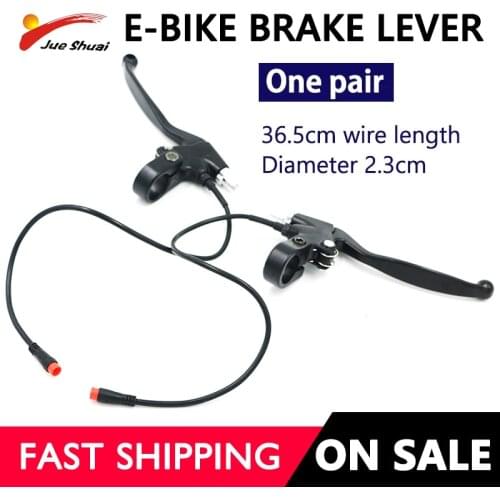 JS Cycling Bicycle Brake Lever For Road Mountain Electric Bike Bicycle Brake Levers With Water-proof Plug Handle Crank Black
