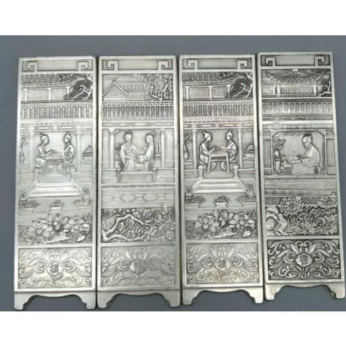 China White copper small screen crafts statue A set