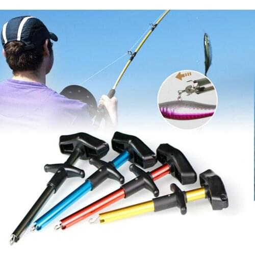 80%HOTColorful Hook Detacher T Type Concave Convex Handle Hanging Ring Fishing Hook Remover for Fishing