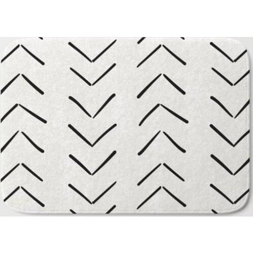 HOT Bathroom Rugs Mud Cloth Big Arrows in Cream Bath Mat Flannel Absorbent Non Slip Doormat Entrance Door Bath Room Mats Easter