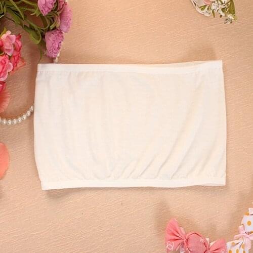 Kids tube top Modal cotton underwear baby children girl tanks camisoles training bras strapless white undershirts Chest wound