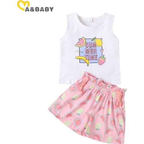 Ma&Baby 1-5Y Summer Toddler Kid Girls Clothes Set Cute Fruit Print Vest Tops Watermelon Shorts Casual Outfits Child Costumes